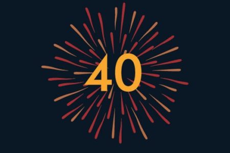Picture of 40 year anniversary banner in the page Celebrating 40 Years