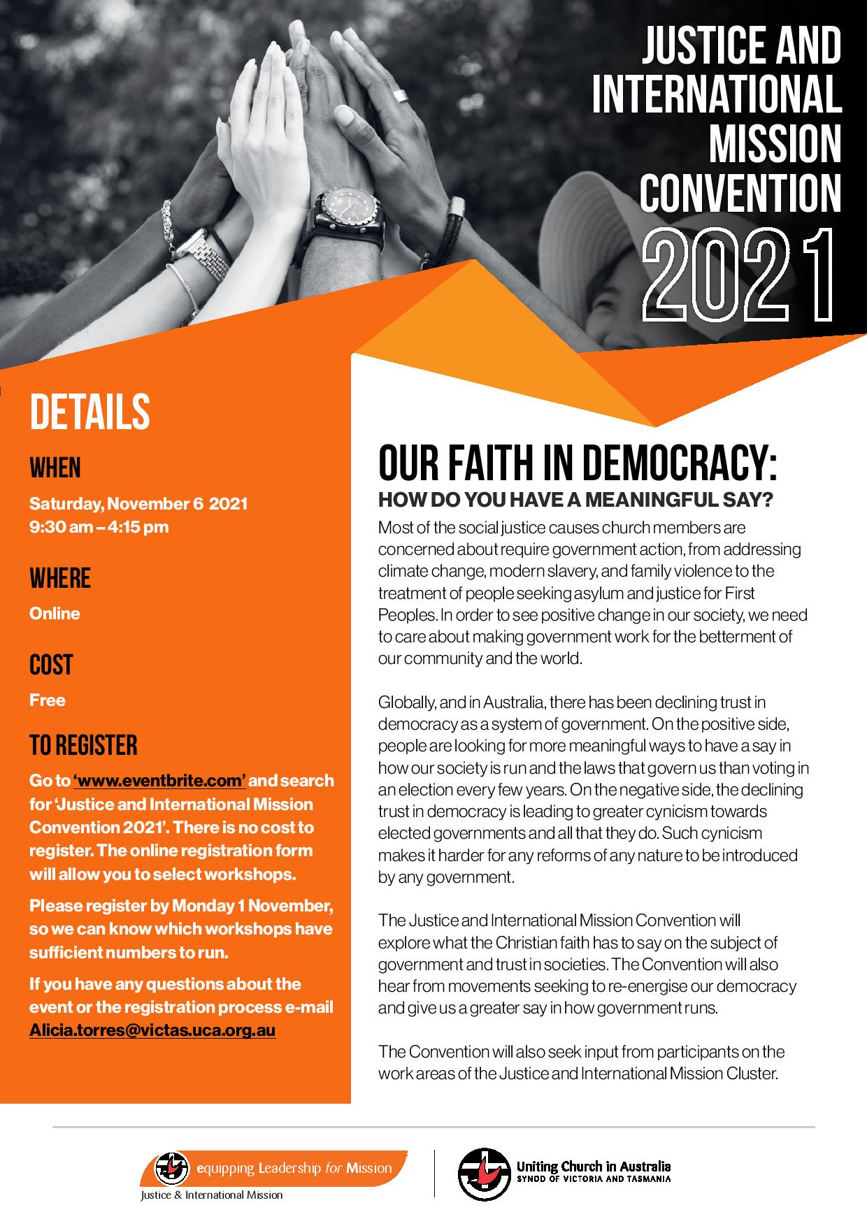 Picture of Online justice and interntional mission convention 2021 flyer 4 page page 001 in the page Justice and International Mission Convention 2021