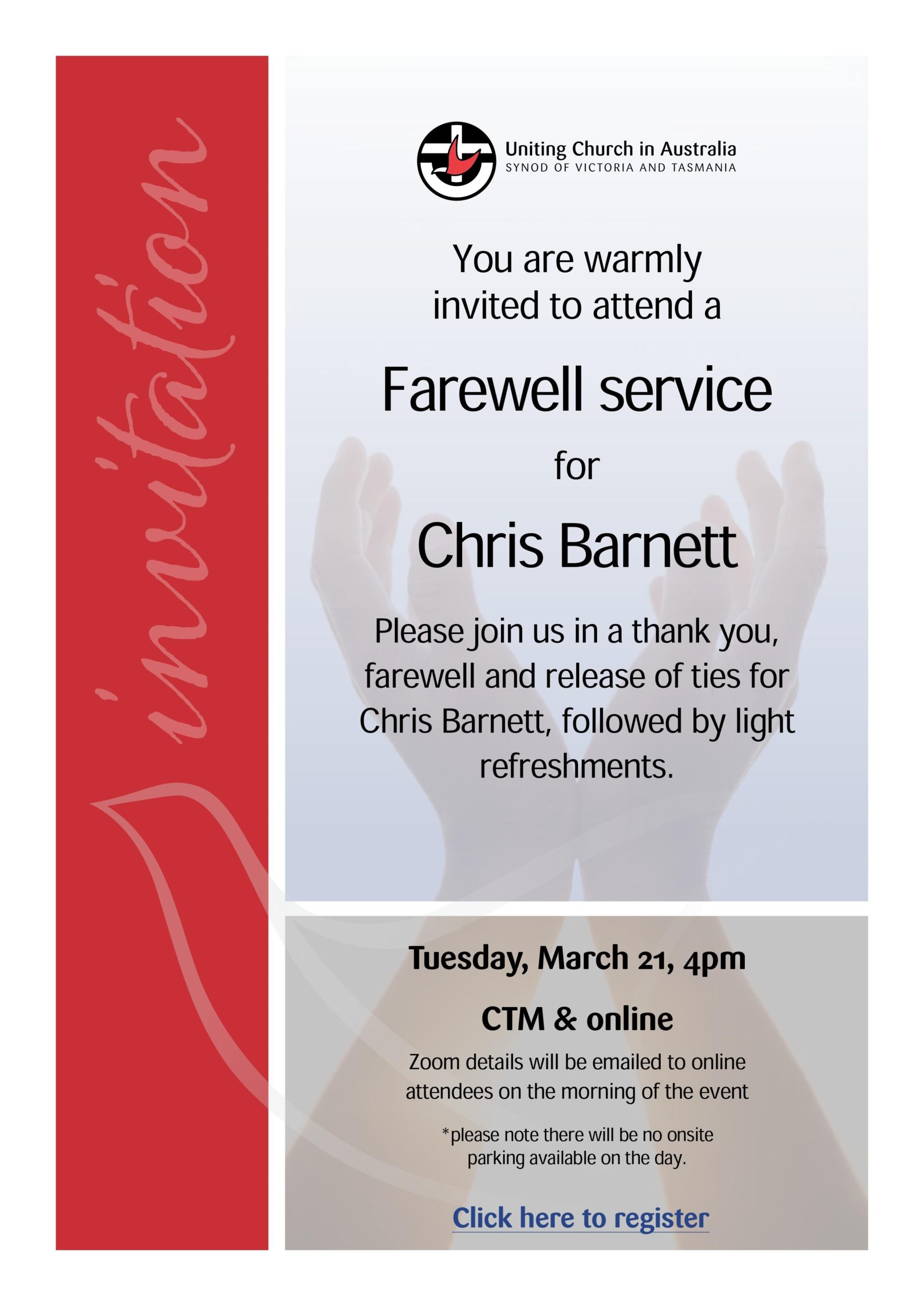 Picture of Chirs invitation scaled in the page Chris Barnett's Release of Ties