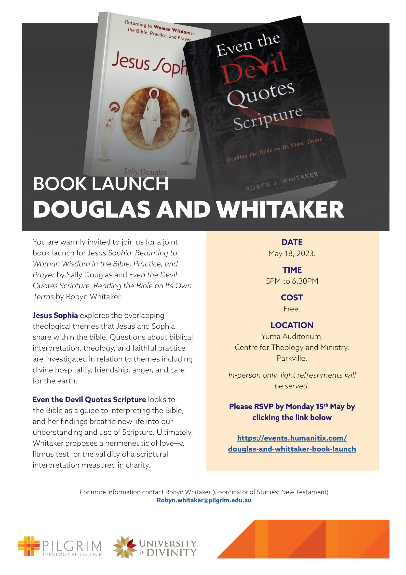 Picture of Book launch print flyer 1 in the page Douglas and Whitaker - Book launch
