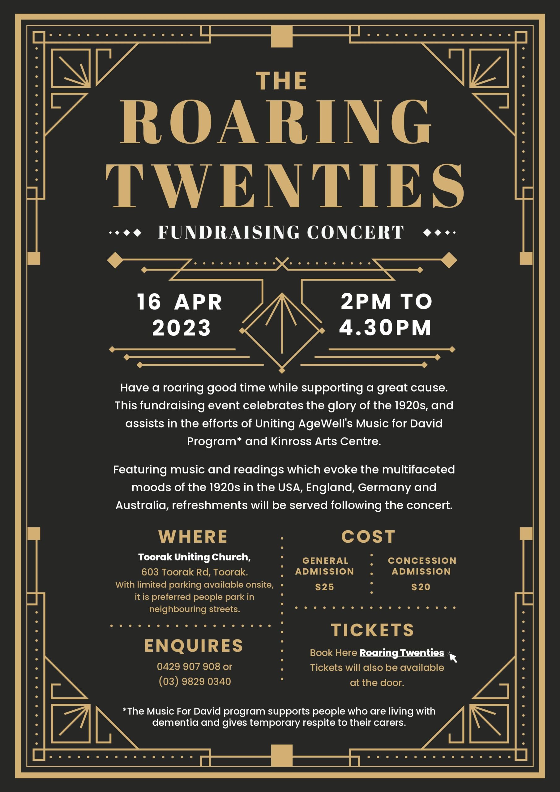 Picture of The roaring twenties flyer scaled in the page The Roaring Twenties Fundraising Concert