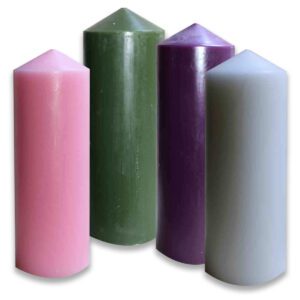 Picture of Coloured candles x px in the page White Candle 150mm x 54mm