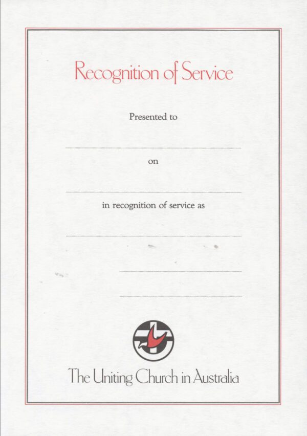 Picture of Recognition of service certificate in the page Recognition of Service Certificate